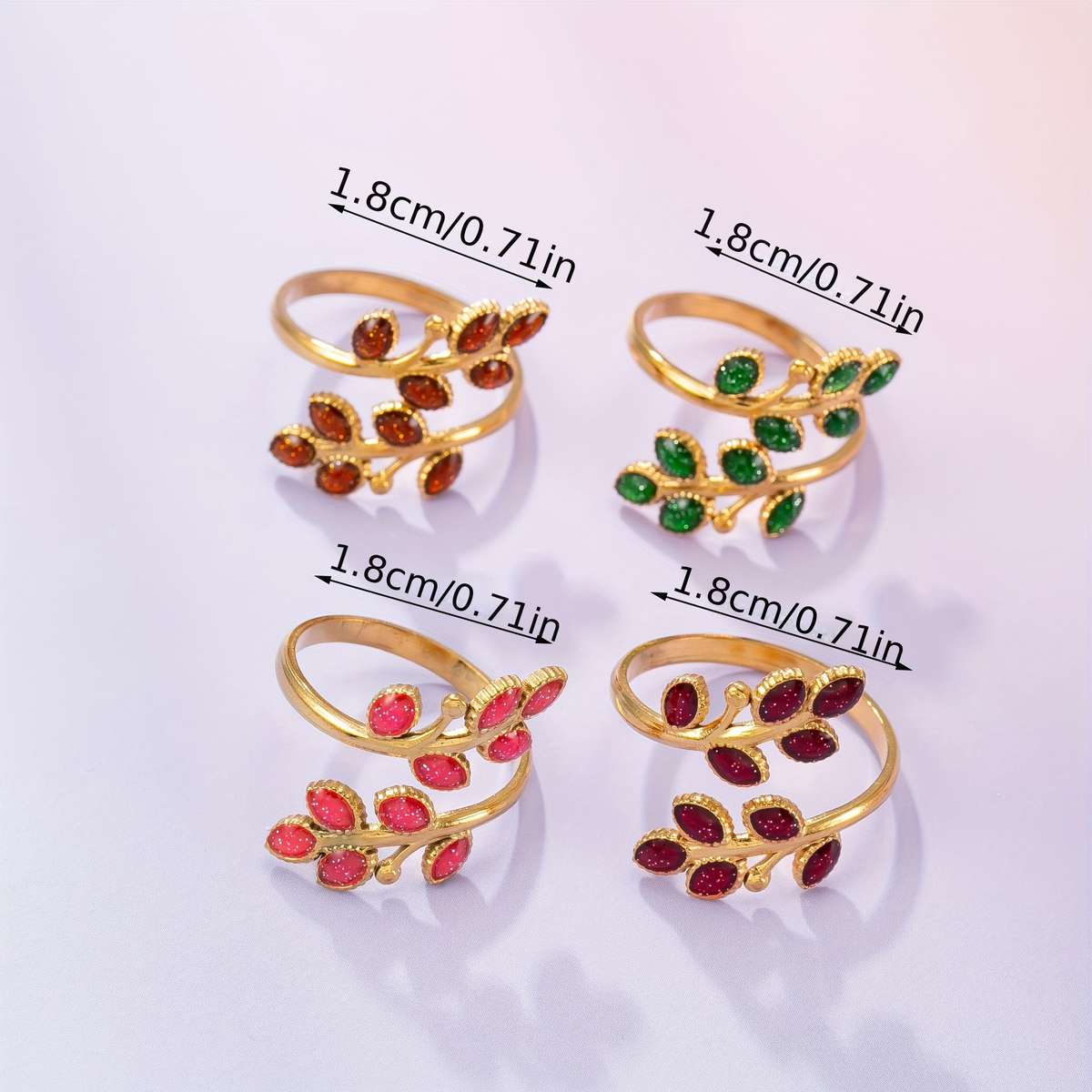 Minimalist Fashion Adjustable Statement Ring Color Pink