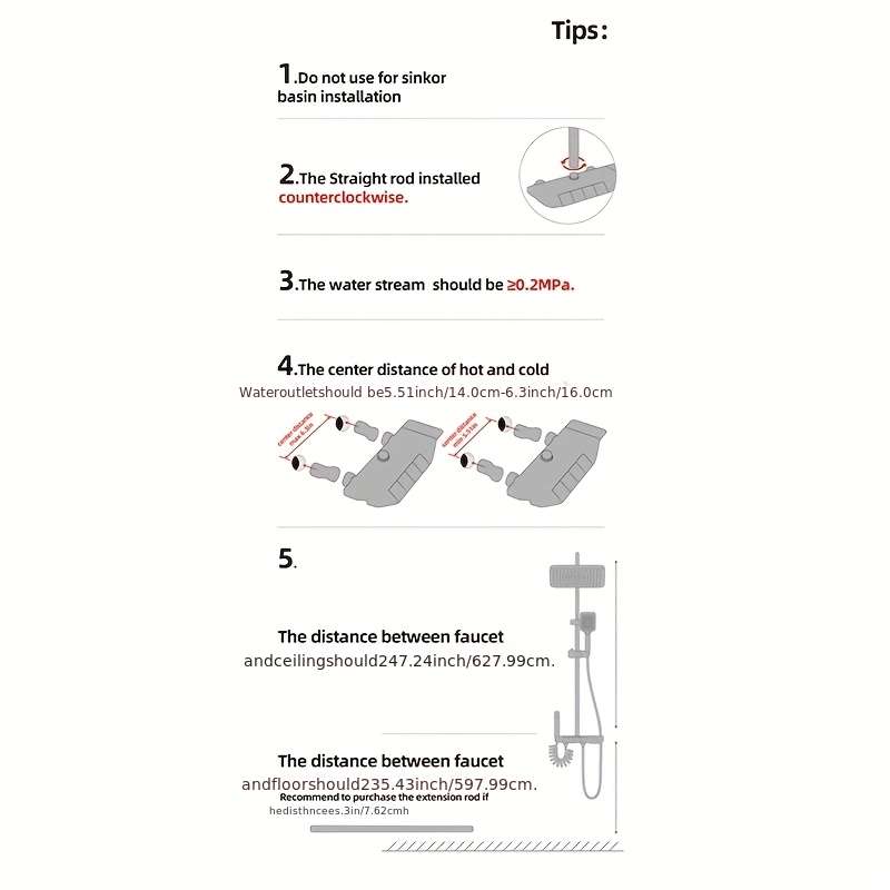 BDBX Wall-Mounted Piano Key Shower System