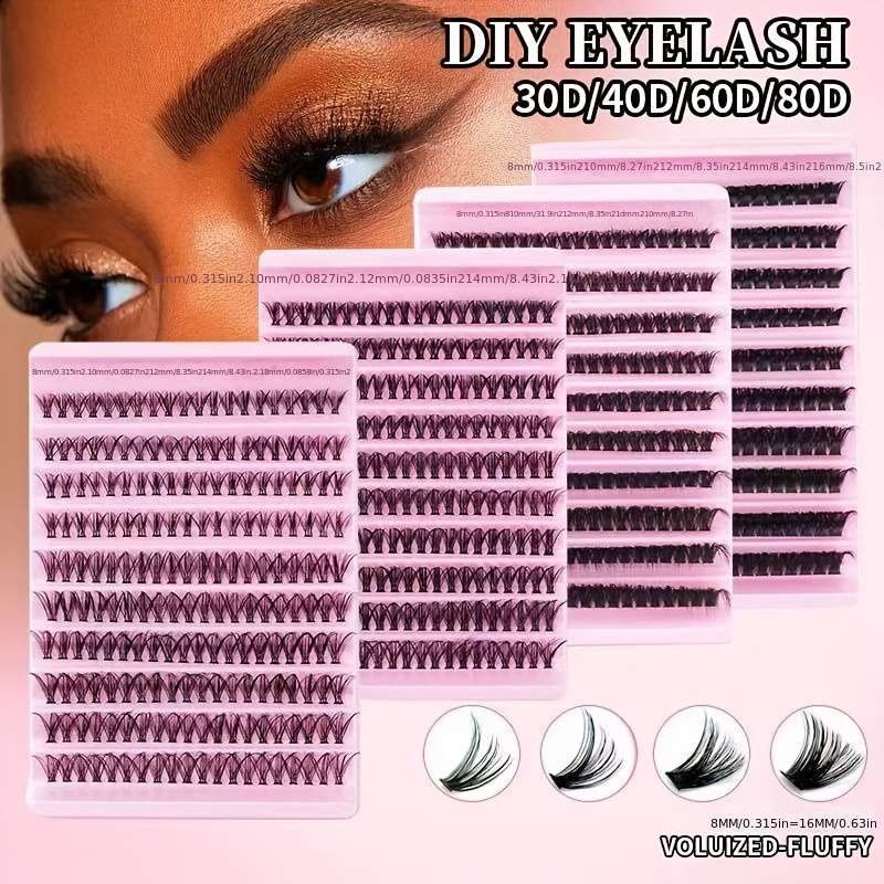 200pcs Natural Volume False Eyelashes Model 80d 16mm