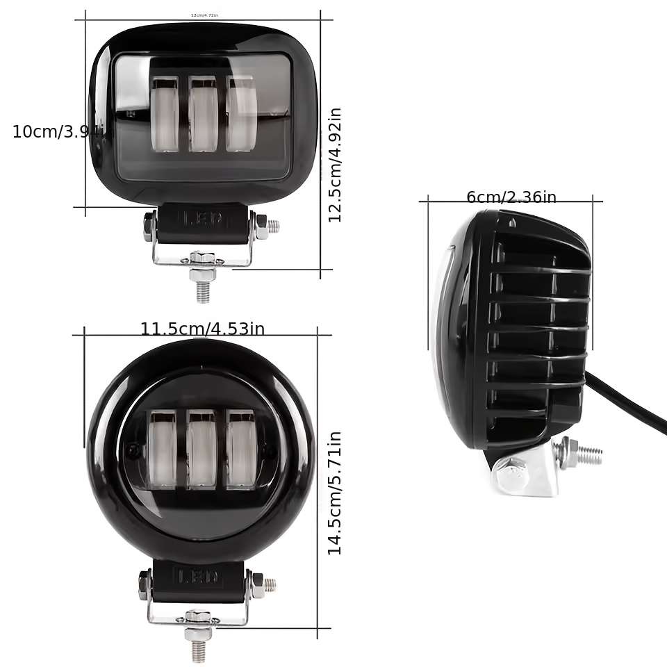 Car Lights Model 2Pcs12.7Cm Square Headlights