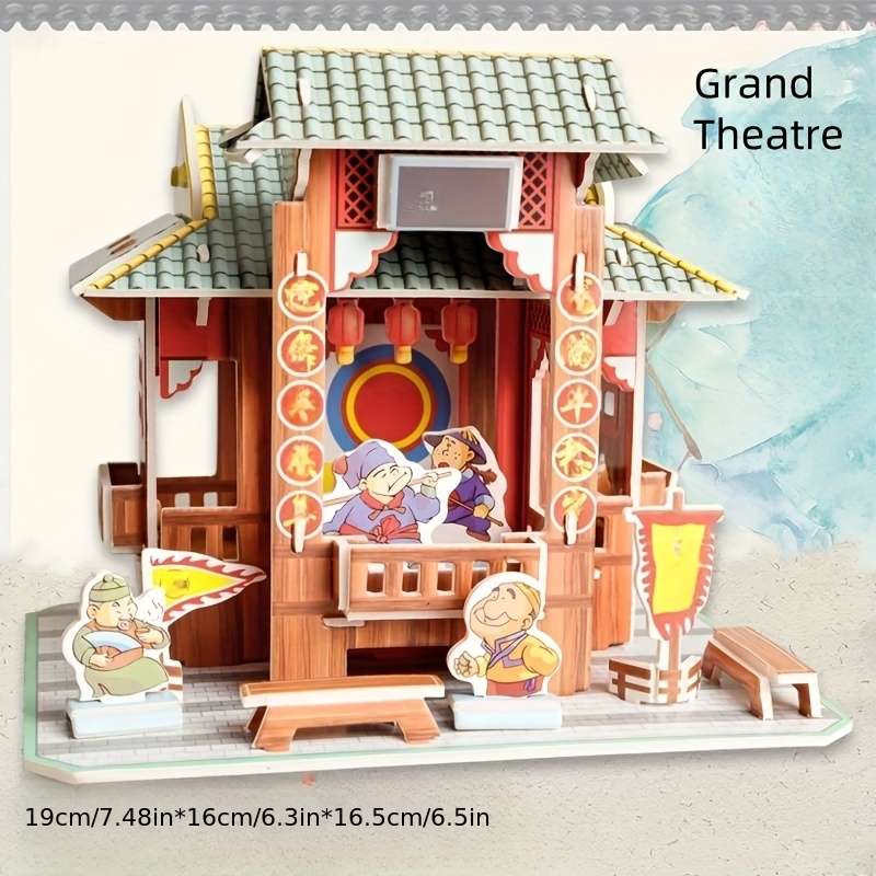 3D Building Model Puzzle Set Quantity 4Pcs