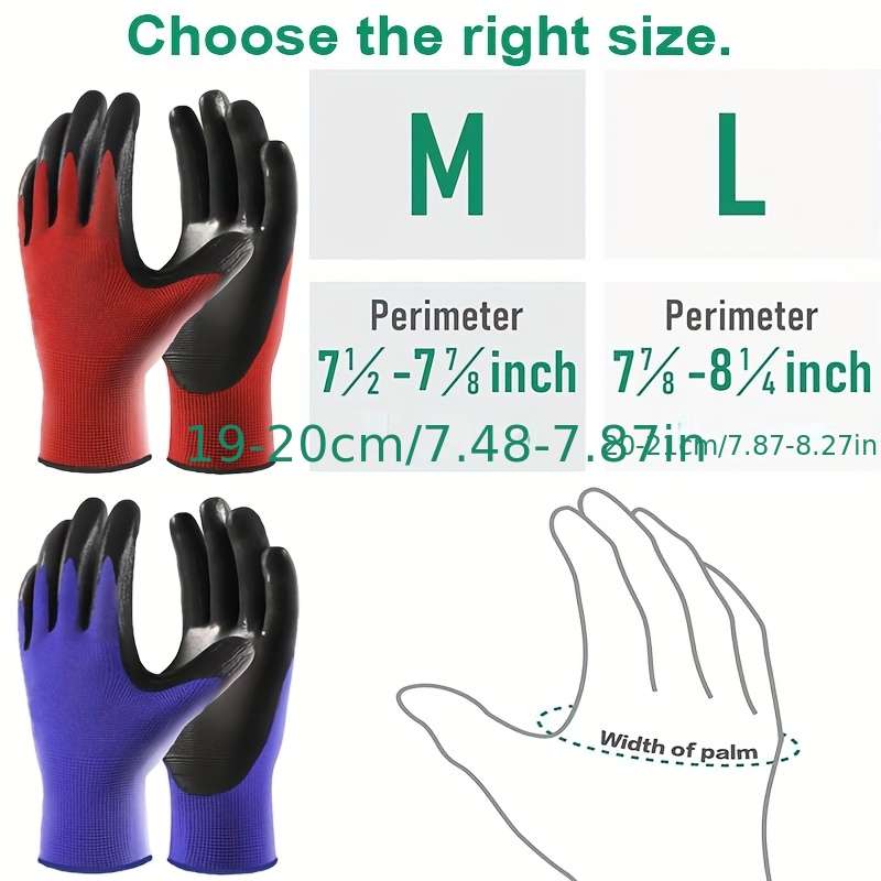 Work Gloves Color Redblack Size8M 5 Pairs