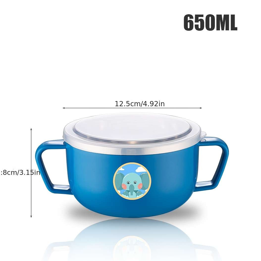 Baby Food Bowl Color Blue Elephant 650Ml
