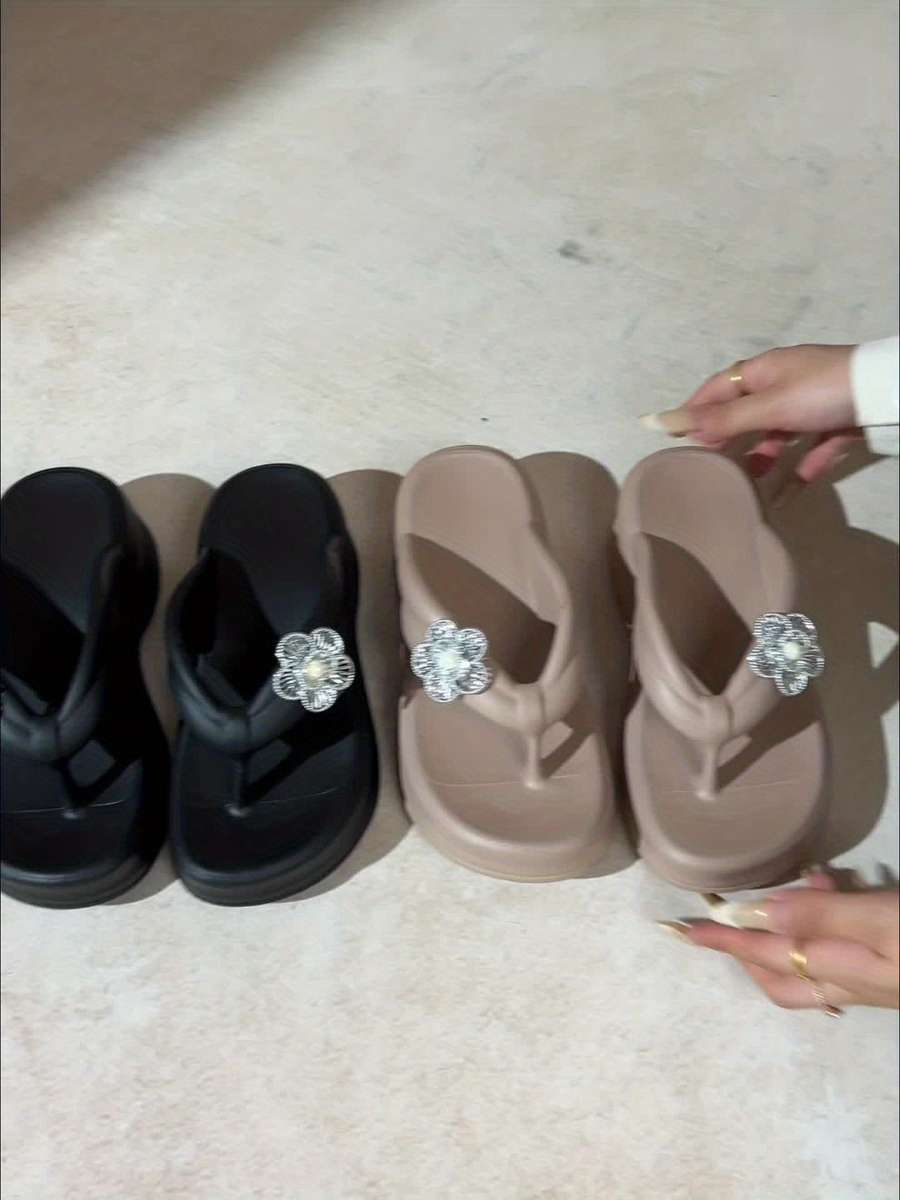 Ladies Summer Flip Flops White Uk 4.5-5