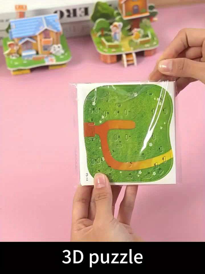 3D Building Model Puzzle Set Quantity 12Pcs