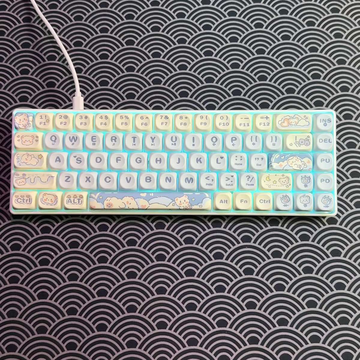 keyboard color Ice Blue Quiet Red Switch