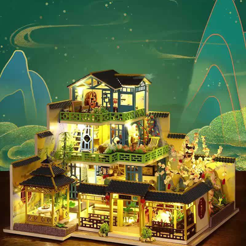 Building Toy Architectural Model Toy Set Style Spring Mountain Residence