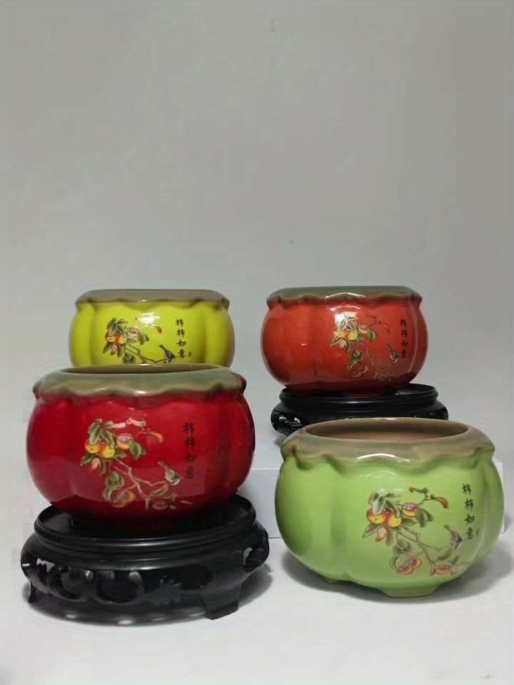Flowerpot Color Red Pumpkin 10X7Cm