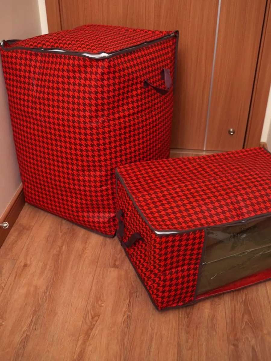 Storage Bag Color Houndstooth Red 6Pack