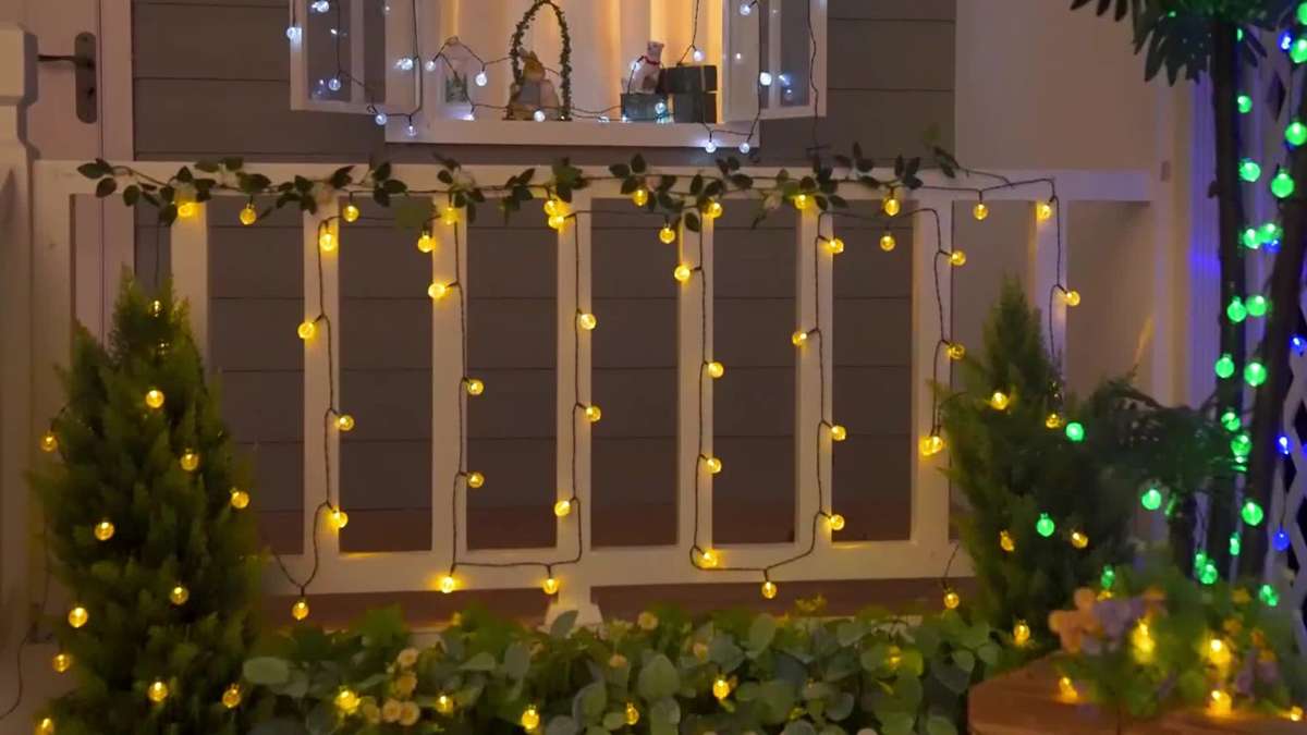 100Led Solar Bubble String Lights 7M