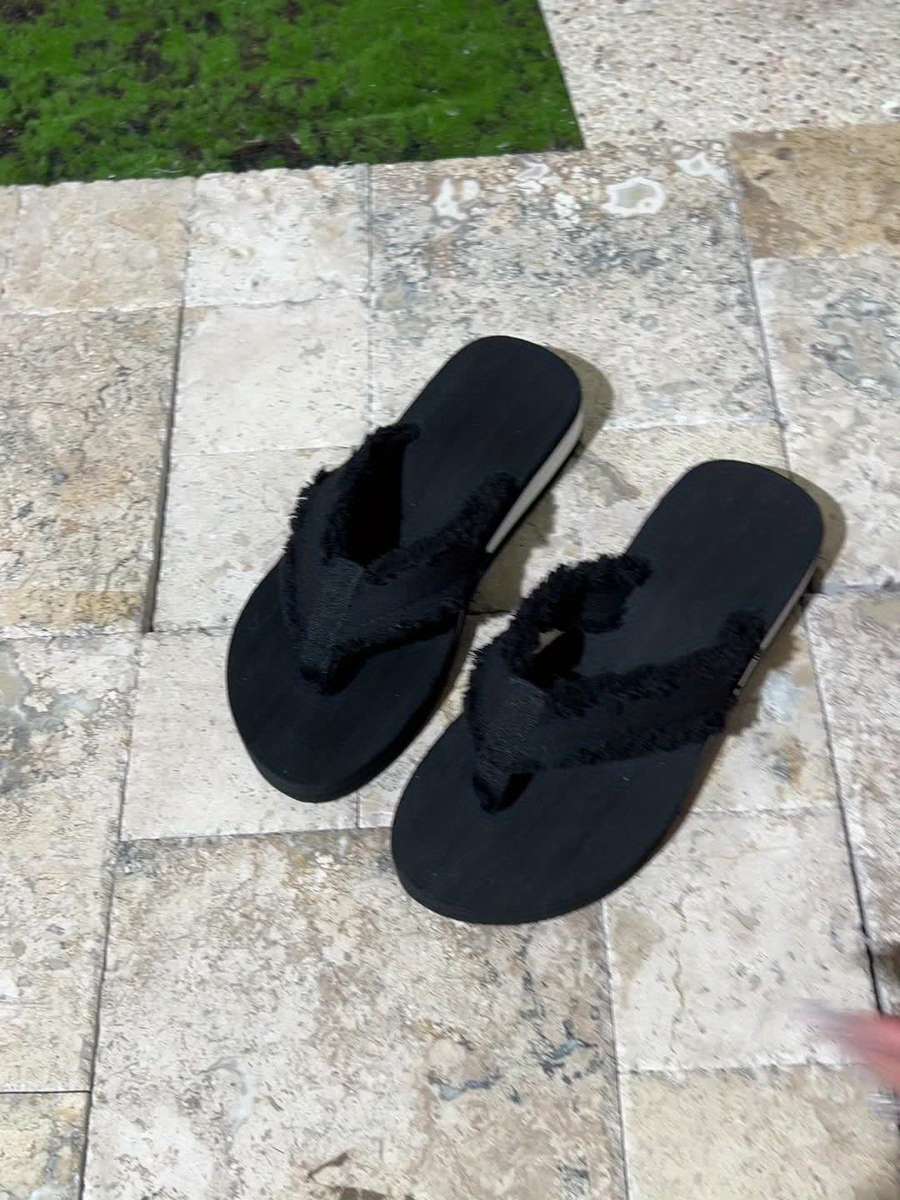 Ladies Summer Flip Flops Black Uk 7.5