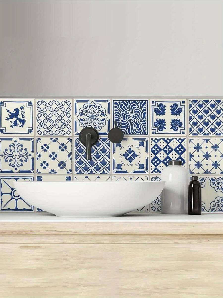 Floor Stickers Color Blue Size 7.87X7.87X1 Set Of 20Pcs