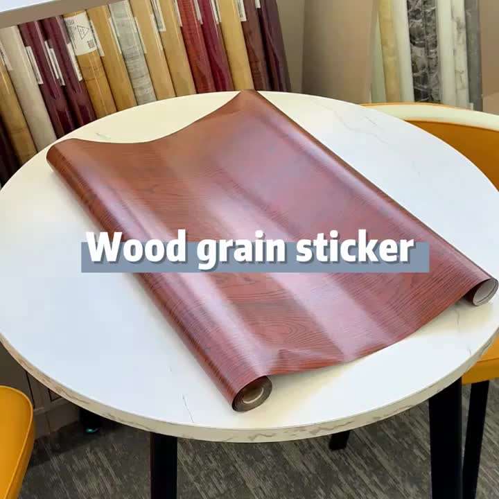 Self Adhesive Floor Sticker Silver Sandalwood Pattern 60cm x 10m