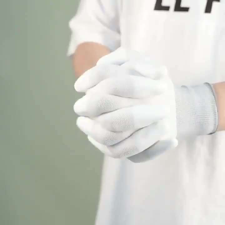 Work Gloves Color White Green Edge Quantity2 Pairs