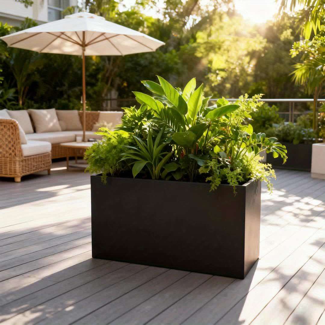 Versatile Large Rectangular Metal Flowerpot Box Long Lasting Quality Ideal