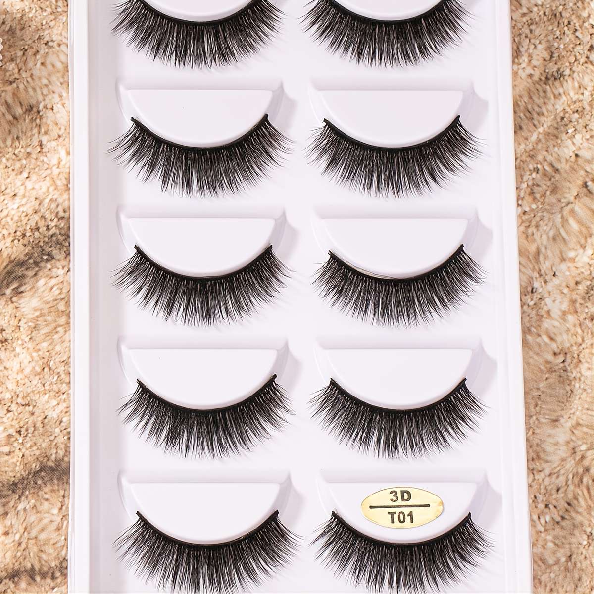 5 Pairs Luxury Natural Fluffy False Eyelashes Color Black