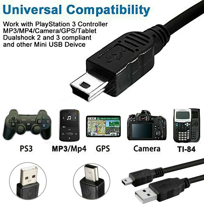 1pc Mini USB Cable Charge Sync Data Lead Phone fast Charger for MP3 MP4 player Car DVR GPS di