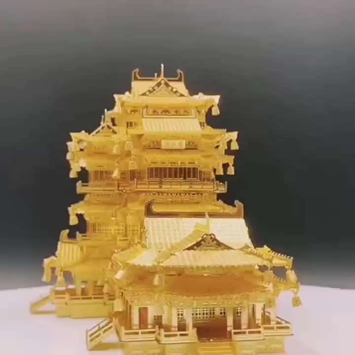 Building Toy Architectural Model Toy Set Color Silvery Yuejiang Tower