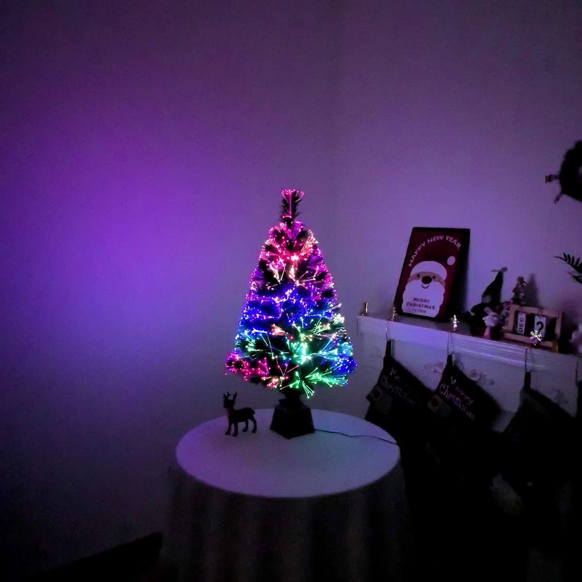 Christmas Lights 80Cm Green Newly Molded Basin Fiber Optic Tree