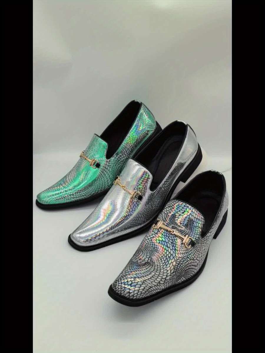 Mens Leather Shoes Color Silvery Grey Sizeuk 7