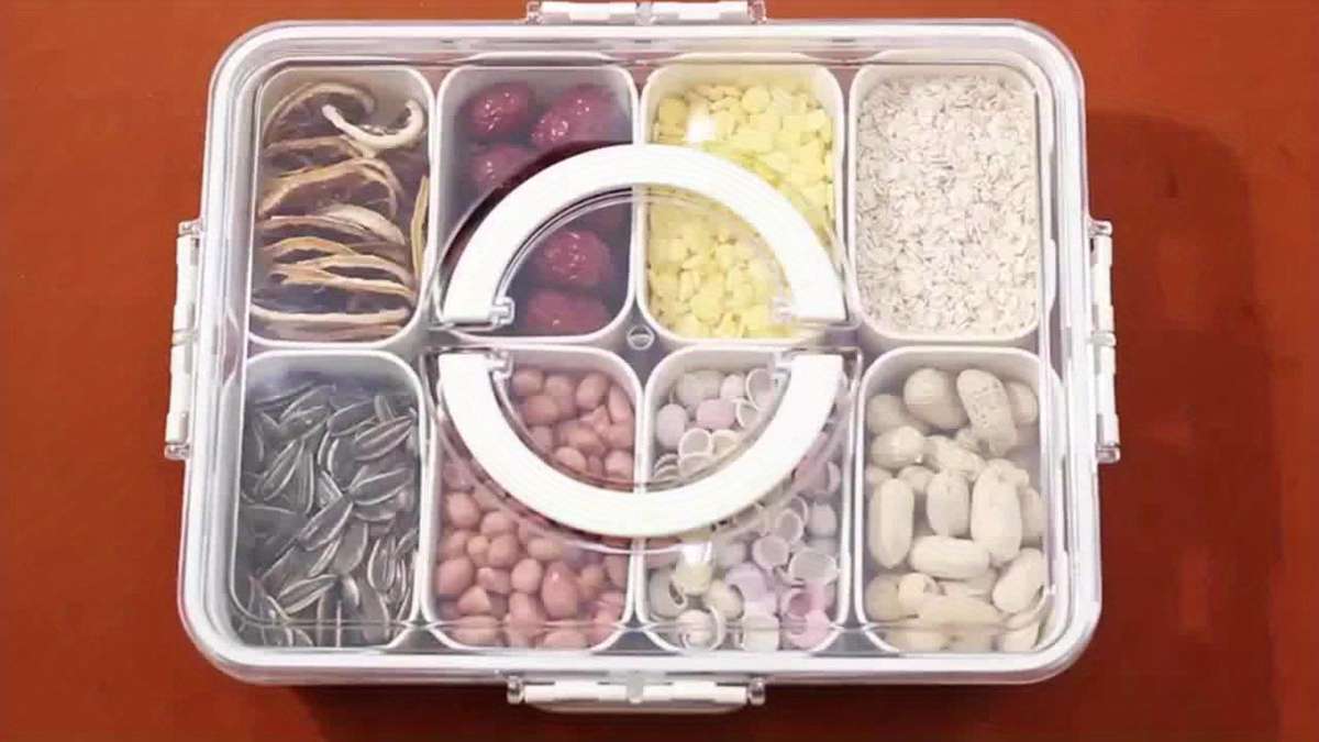 Antibacterial Box 2Piece Set 8Compartment Containertransparent Lid