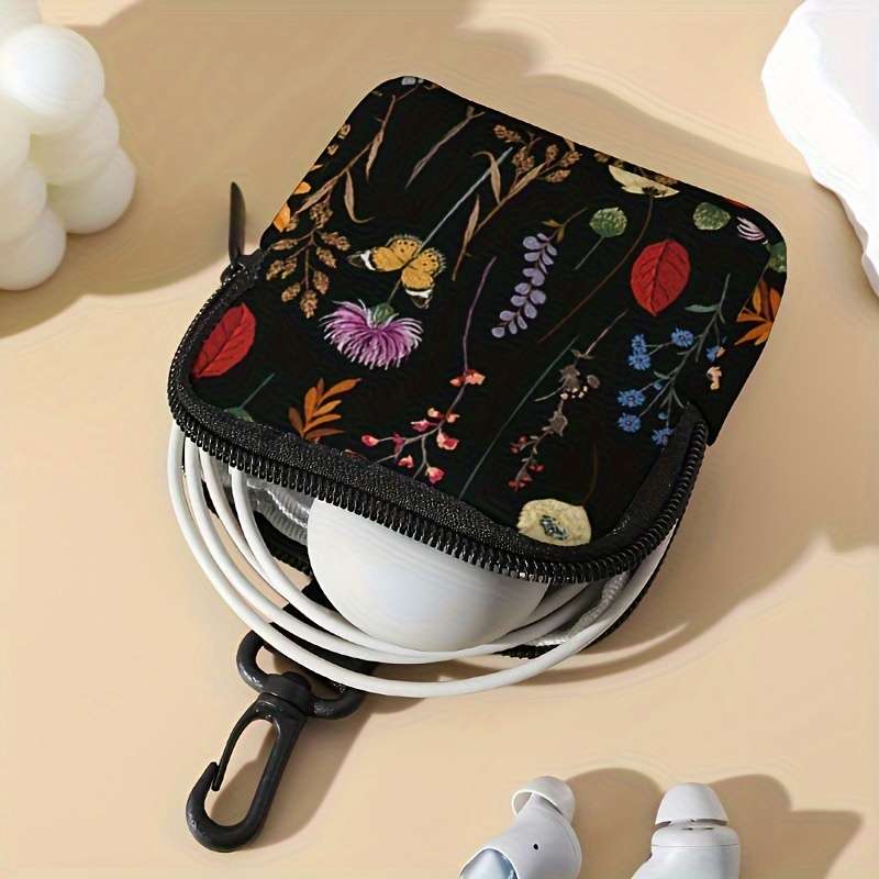 Flower And Butterfly Print Pattern Large Capacity Coin Wallet Digital Printing Coin Wallet Stor