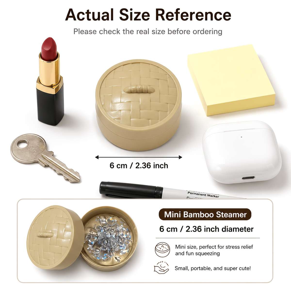 Squeezable Toys Style Crystal Steamed Buns Lid Steamer Items 6 Colors Random Shipment
