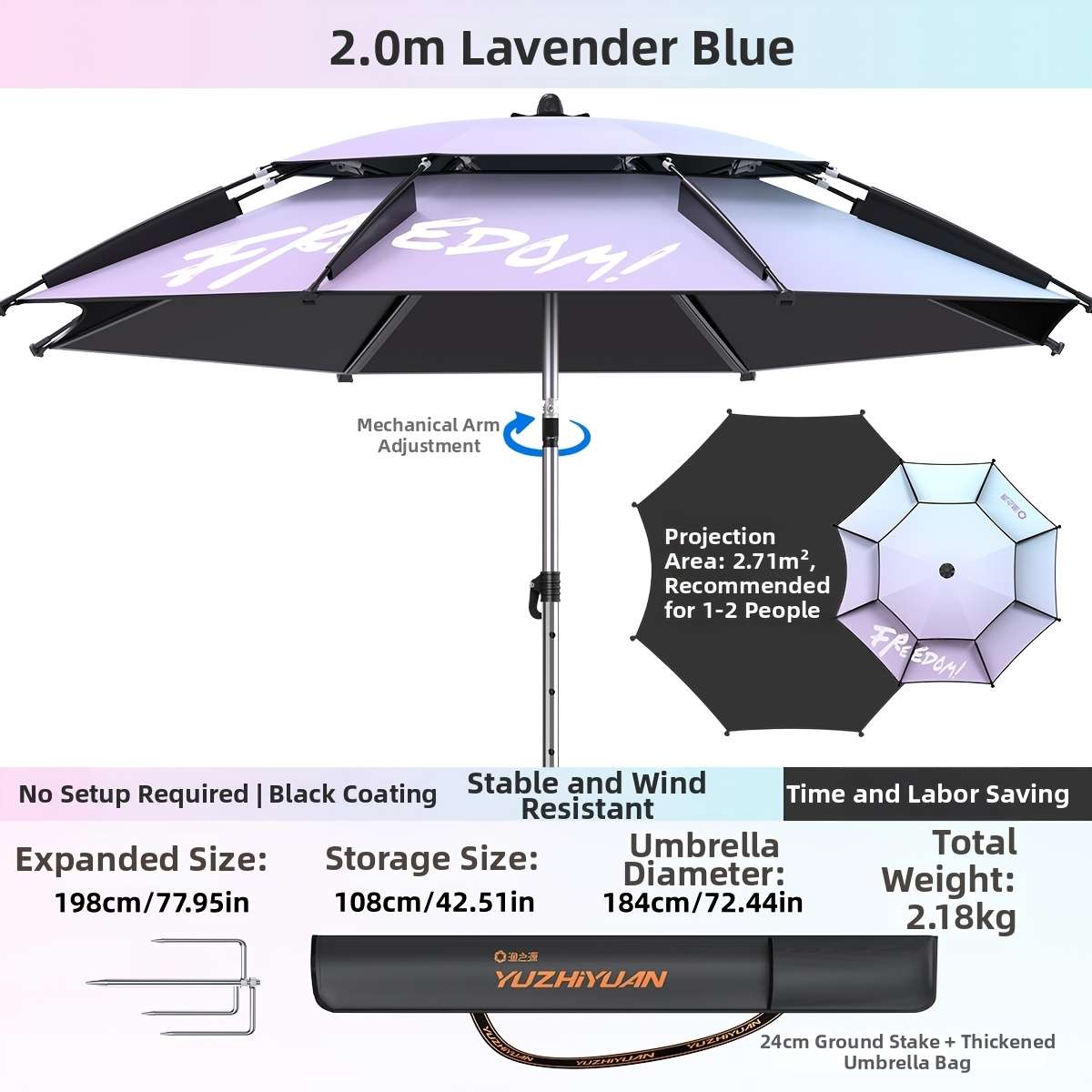Umbrella Size 2 Meters Quantityumbrella  Pole  Ground Stake