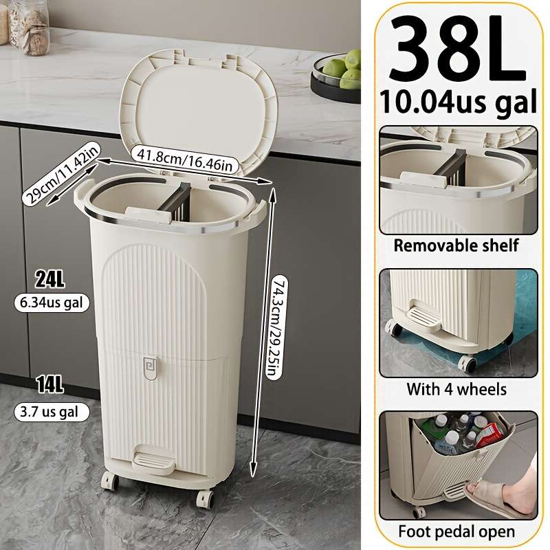 Garbage Can Model 42L11.1Us Gal With Wheels  Drawer