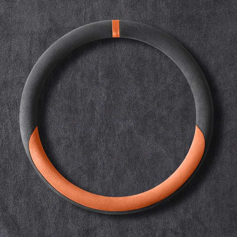 Car Steering Wheel Cover Gray Black Model D Type