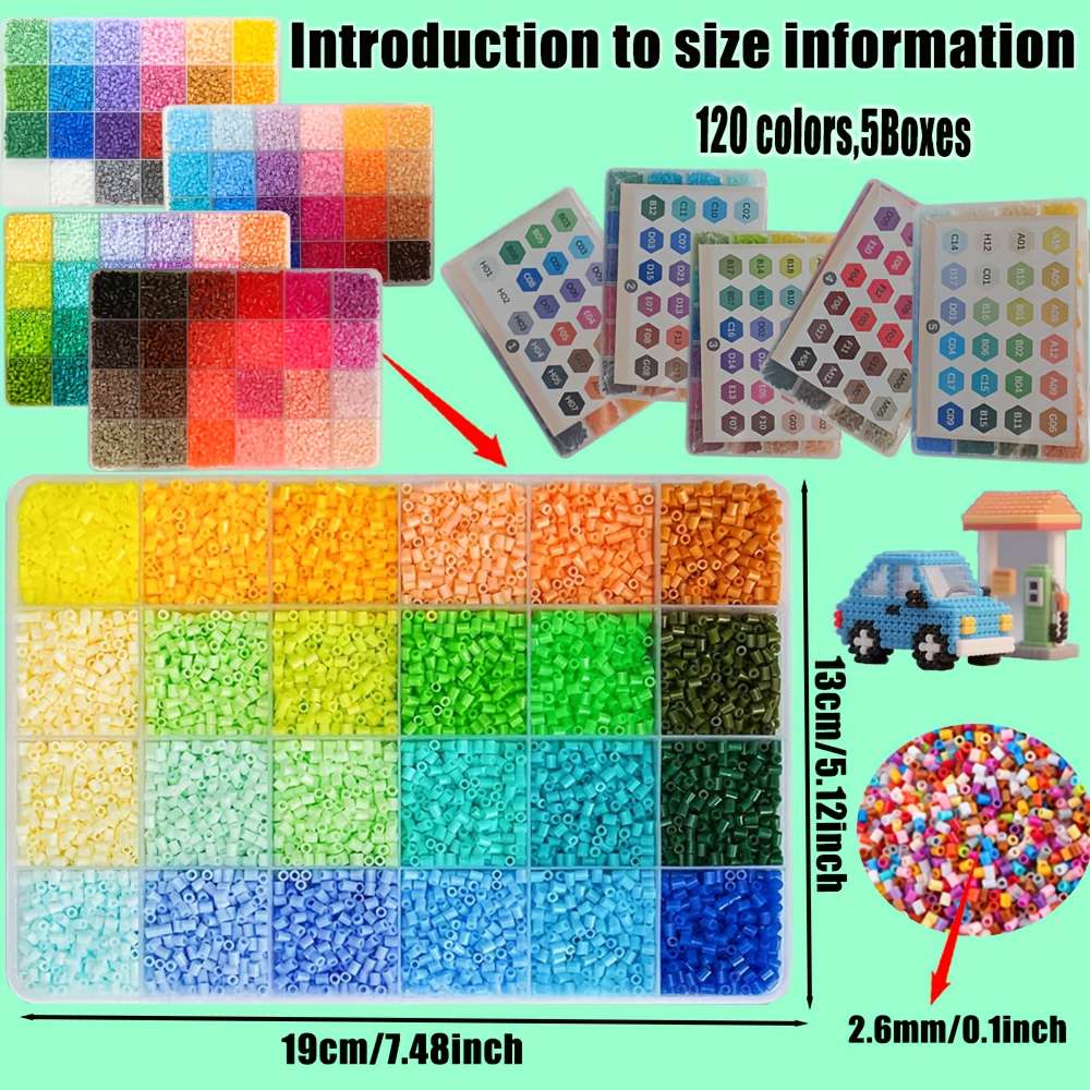 Perler Bead Set 120Colors 5Boxes 60000Pcs