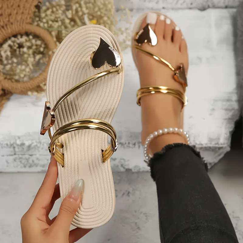 Ladies Summer Flip Flops Golden Uk 4