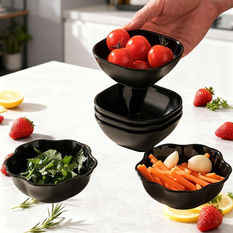 Bowl Model Black Square Style Quantity7Pcs Set