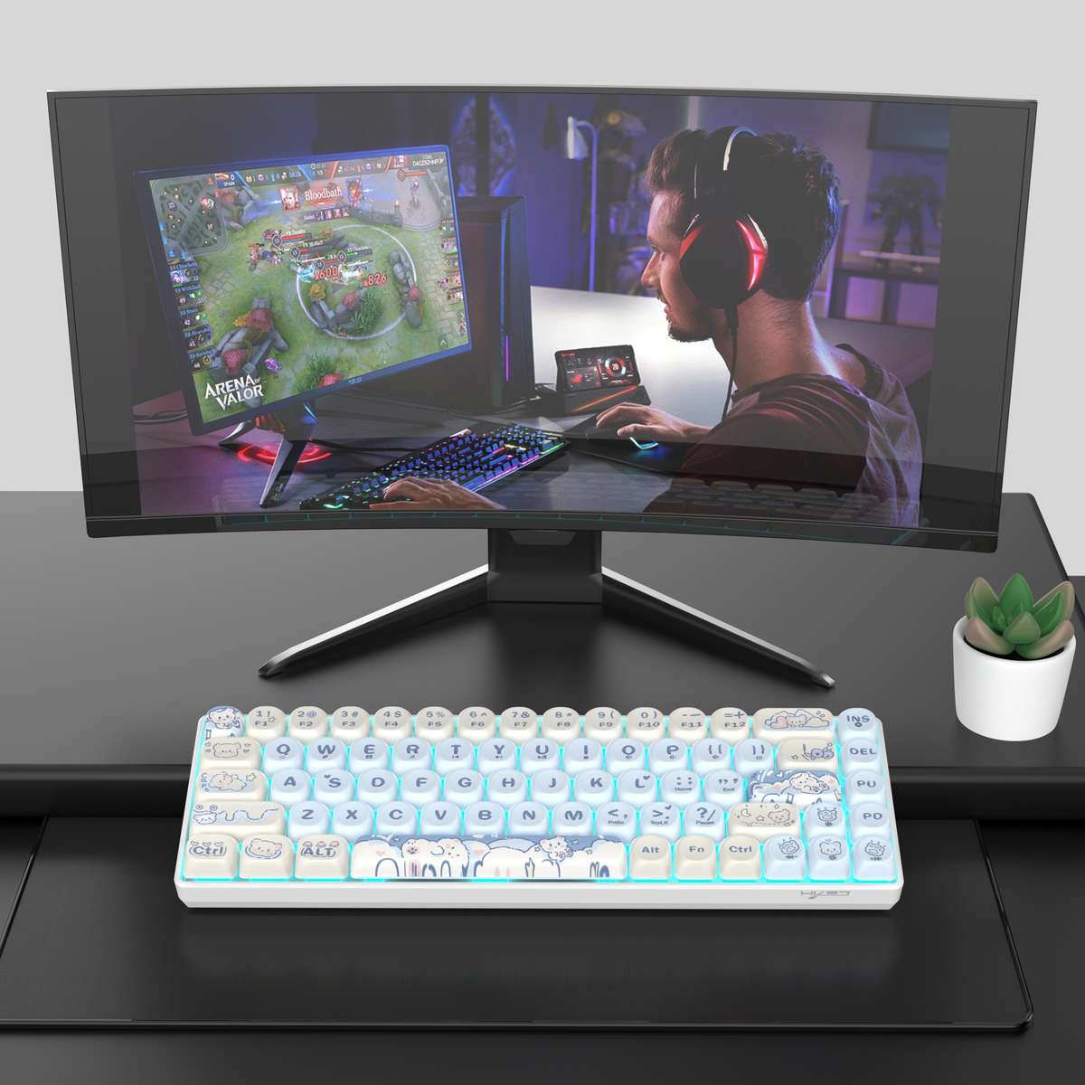 keyboard color Ice Blue Quiet Red Switch