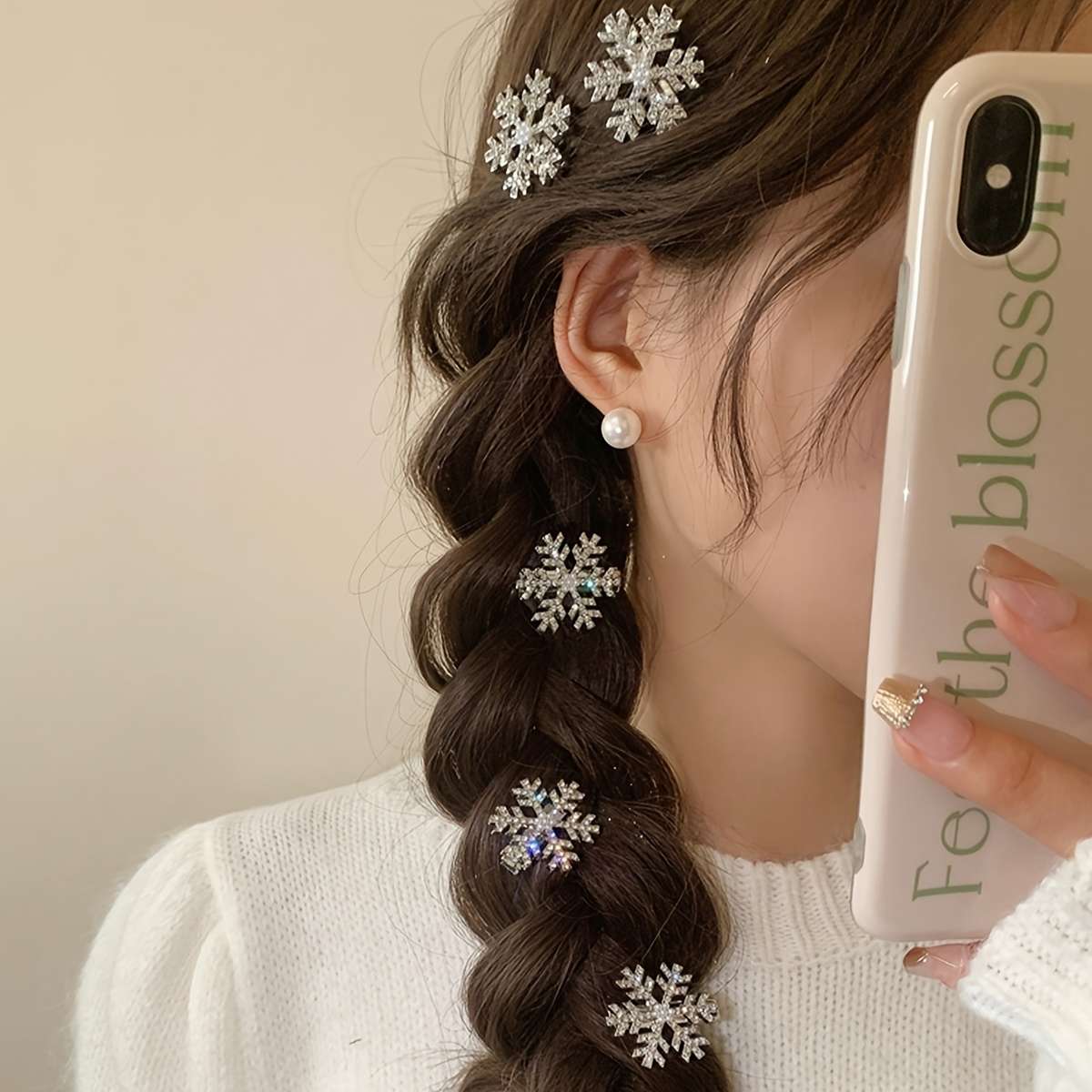 Christmas Decorations Quantity 6Pcs Snowflake Clips