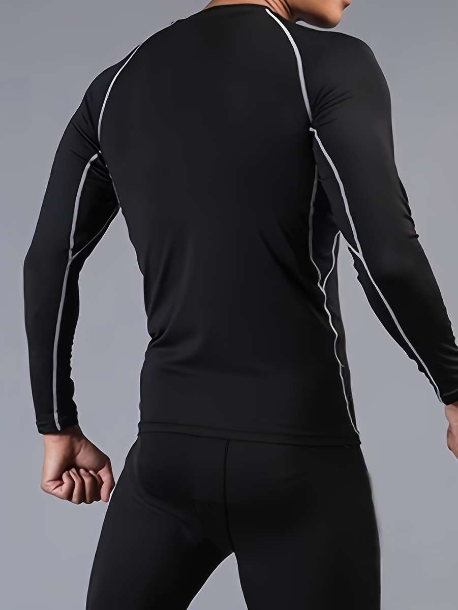 Thermal Underwear Color Black Gray Line Sizem