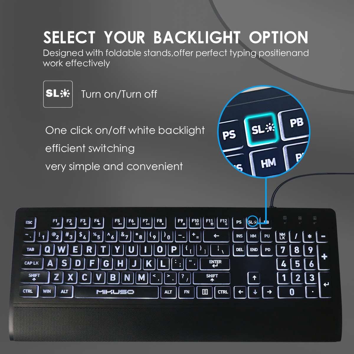 Large Font Wired Keyboard