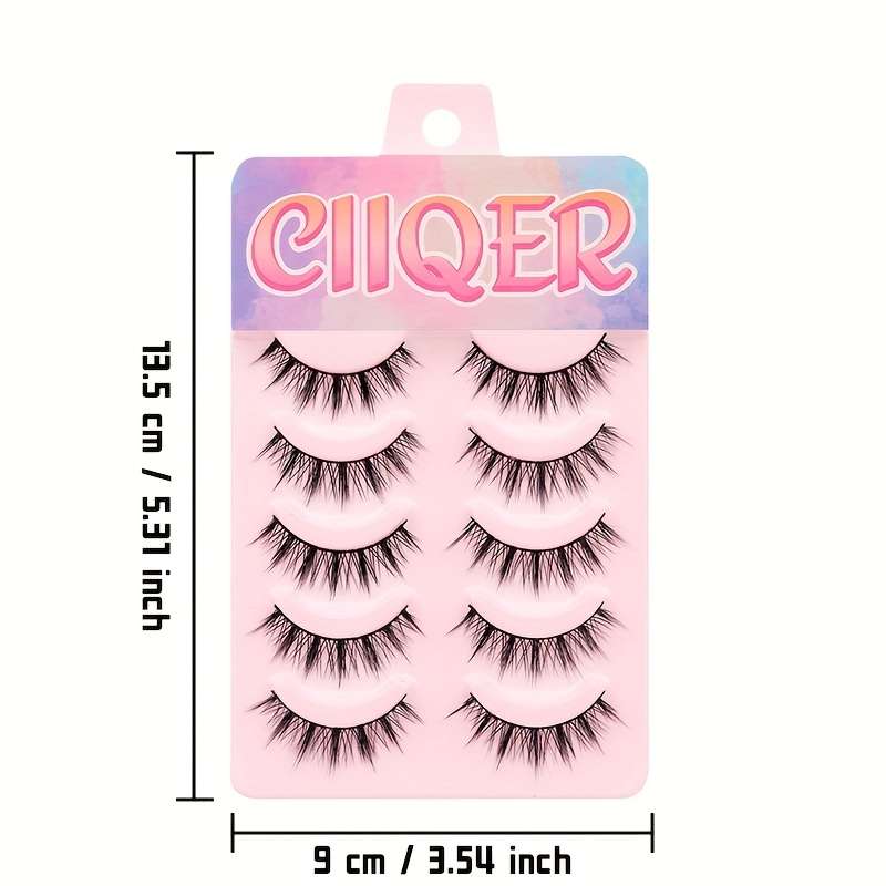 False Eyelashes Color Black Capacity 5 Pairs
