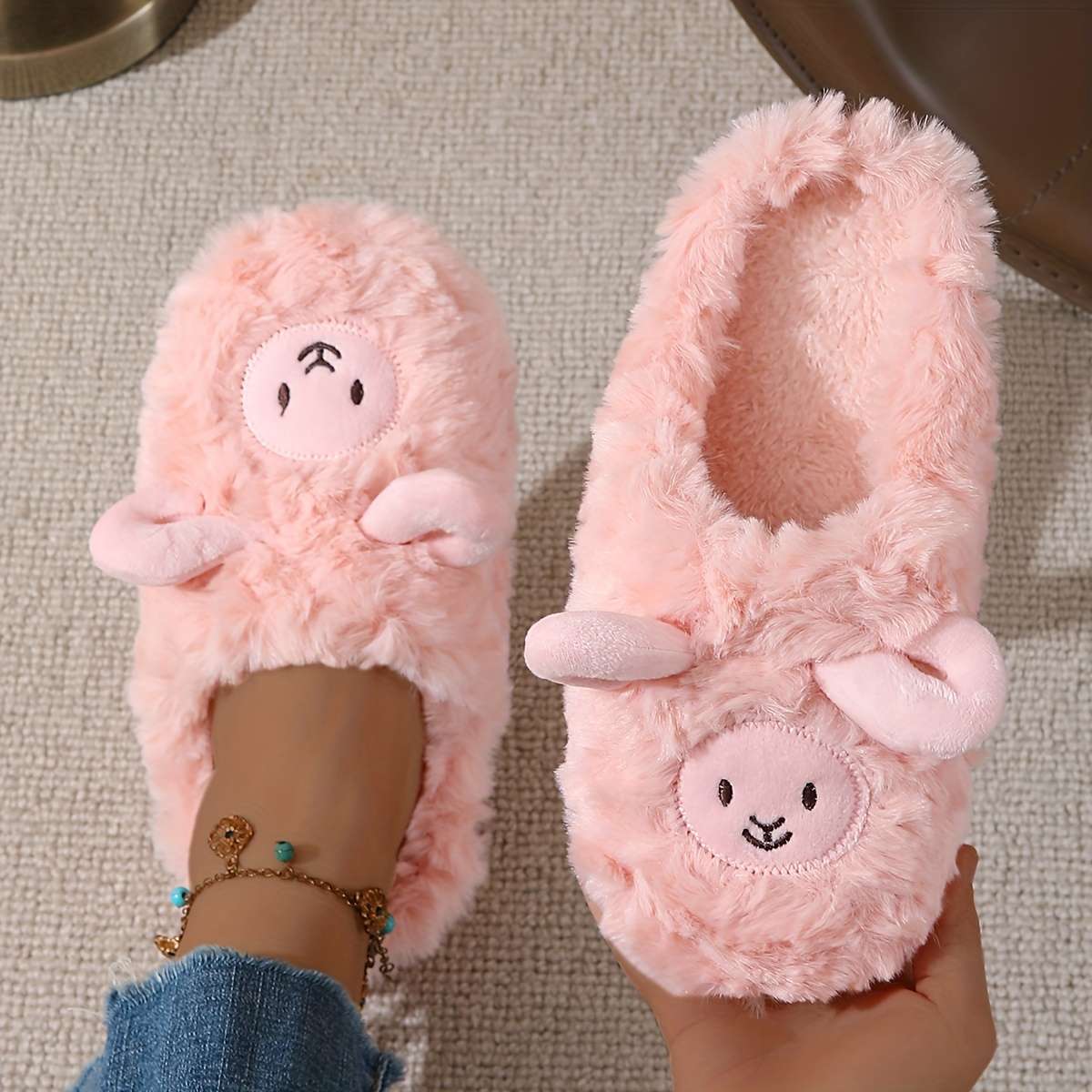 Cotton Slippers Color Coffee Color Sizeuk 9.5-10