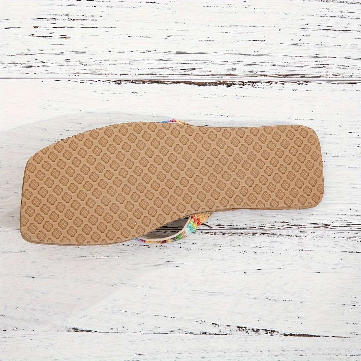 Ladies Summer Flip Flops Beige Uk 7.5