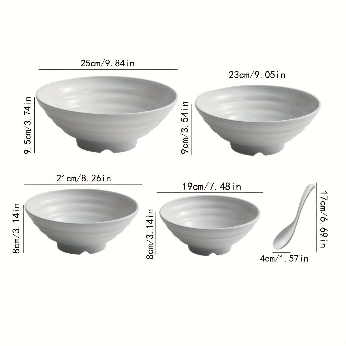 Bowl Color 25Cm White  Spoon