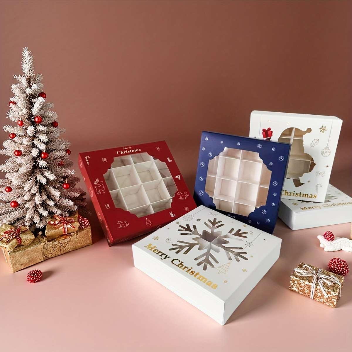 Christmas Gift Boxes Model Snowman 4Pcs Items Christmas Gift Box