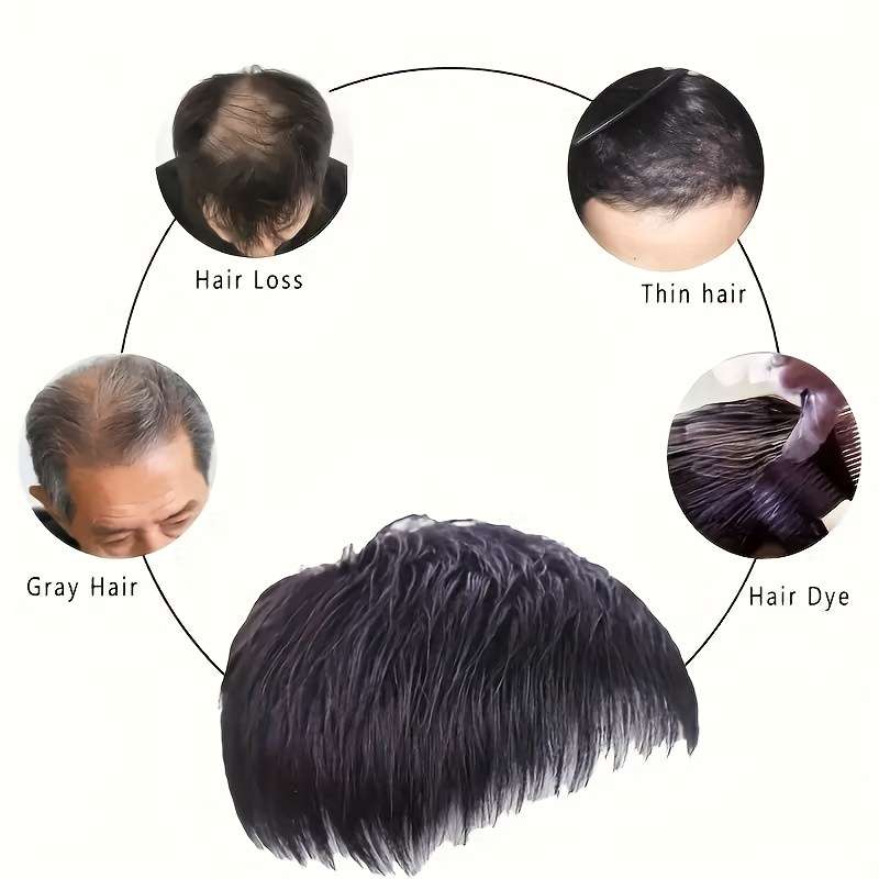 Black Mens Wigs Hair Length 5.08Cm