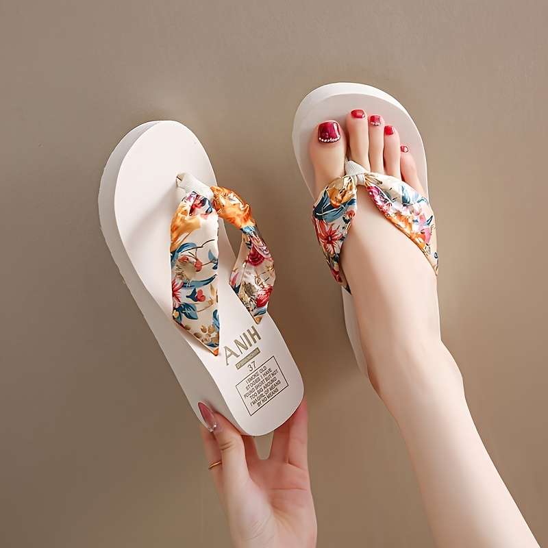 Ladies Summer Flip Flops White Uk 2