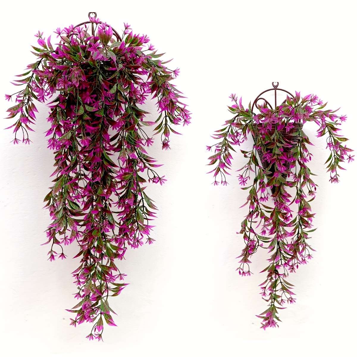 Simulated Flower Color 2Pcs Rose Red Ivy