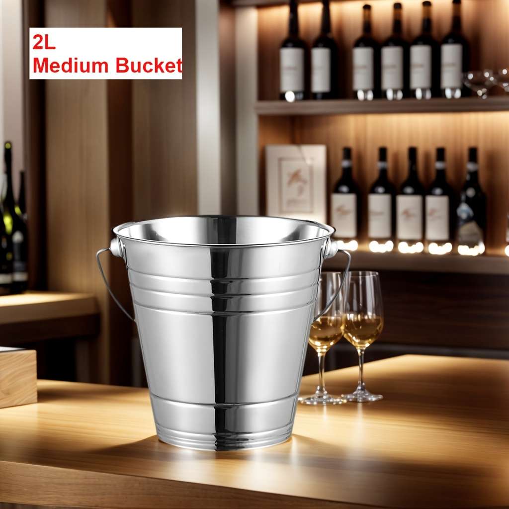 Ice Bucket Color Silvery Model2L  Medium Bucket
