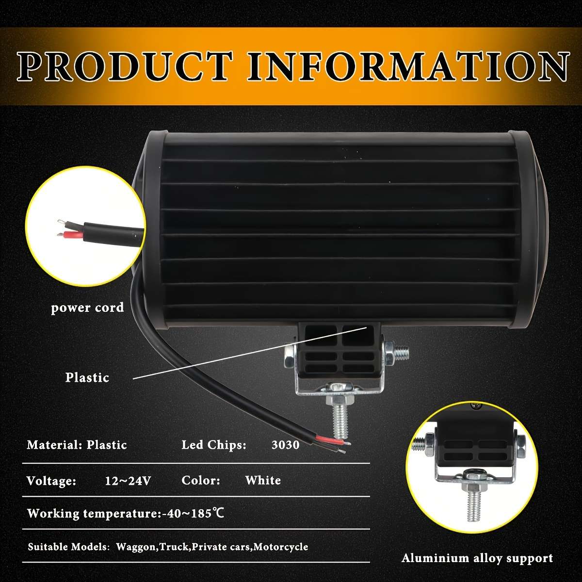 2pcs 7-Inch LED Light Bars 24000LM 40-SMD Universal Driving Fog & Daytime Running L