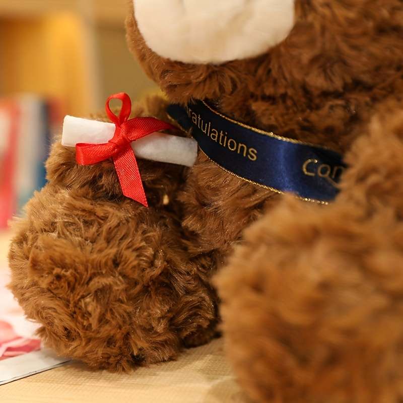 Plush Toyss color Dark Brown Style Black Hat