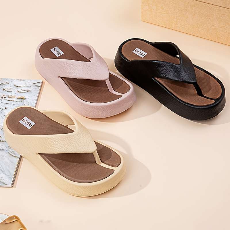 Ladies Summer Flip Flops Khaki Uk 4