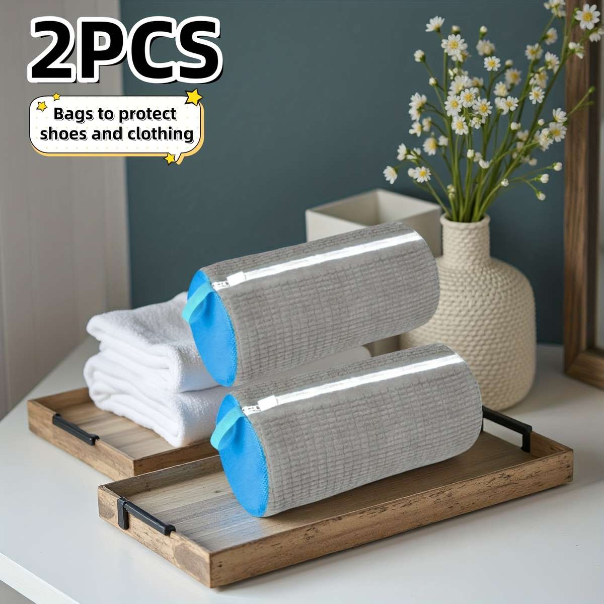 Laundry Bags Color Grey Quantity3Pcs